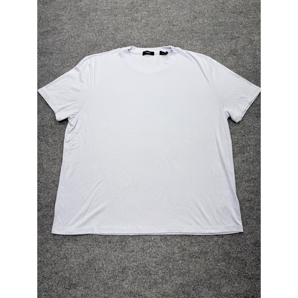 Theory Mens Sarior Tee Anemone Milano Light Blue Modal Blend Slim Fit XXL
